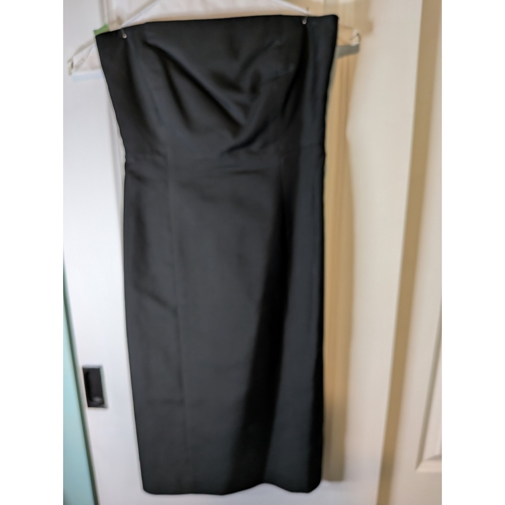 Ann Taylor Petites Black Strapless Cotton Silk Blend Sheath Cocktail Dress 4P